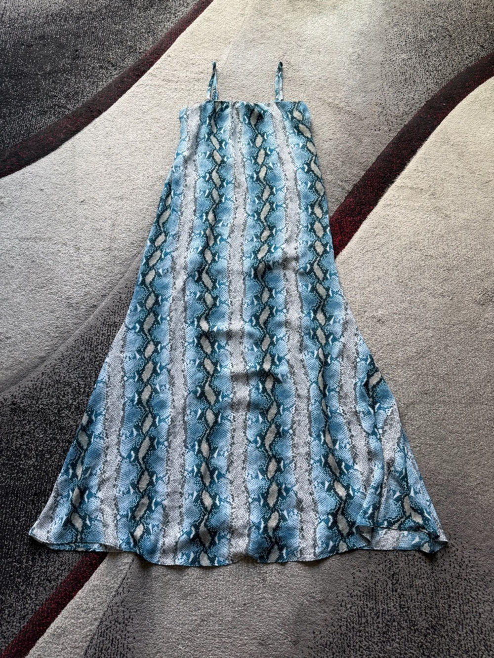 Buddy Love Blue Snake Print Slip MIDI Dress